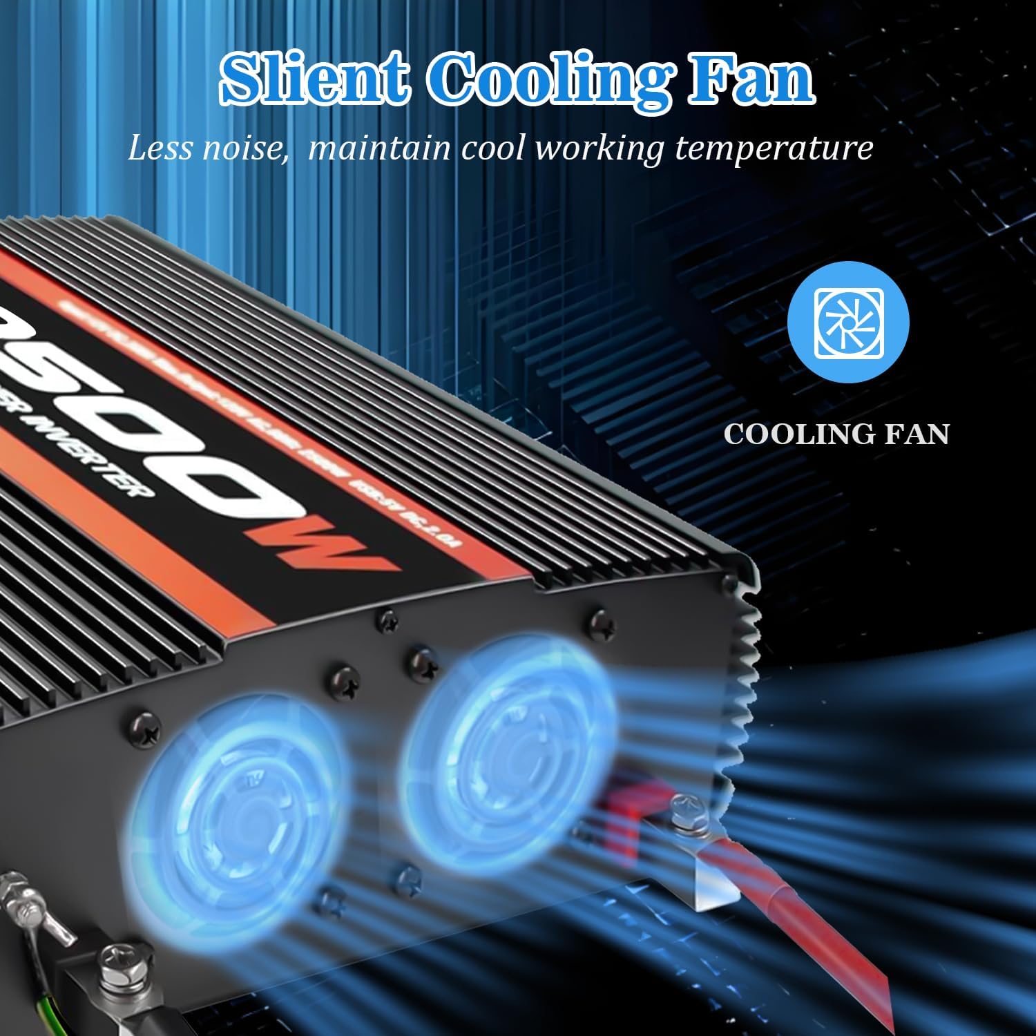 3500W Inverter 12V DC to 110V AC Converter for Home, RV, Truck, Off-Grid Solar Power Inverter with Built-in 5V/2.1A USB, AC Hardwire Port, Remote Controller