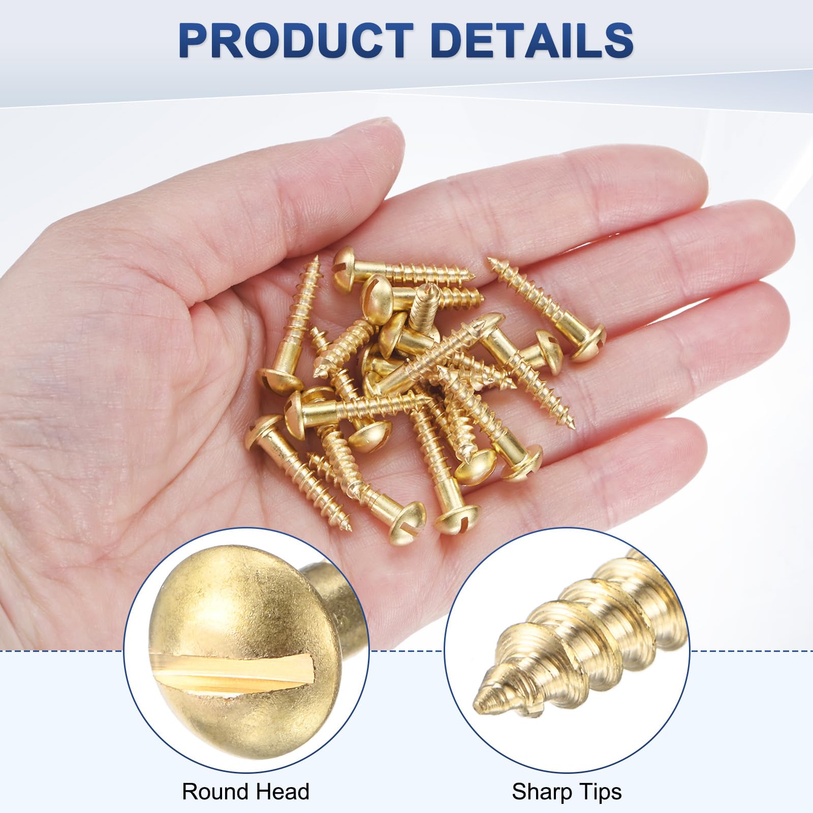 M METERXITY 50-Pack Wood Screws - Image 2