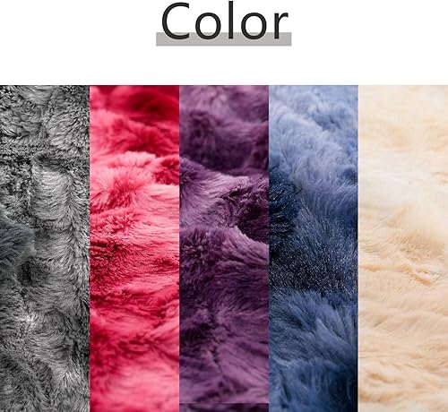 Miniatura 6 de NANPIPER Manta de piel sintética, mantas peludas para sofá, color gris, 50 x 60 pulgadas