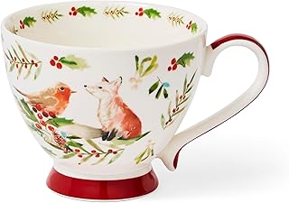Cooksmart A Winters Tale British Designed Christmas Mug | Ceramic Coffee Mug for Home or Work | Large Footed Mug for Hot Drinks | Tea and Coffee Cup