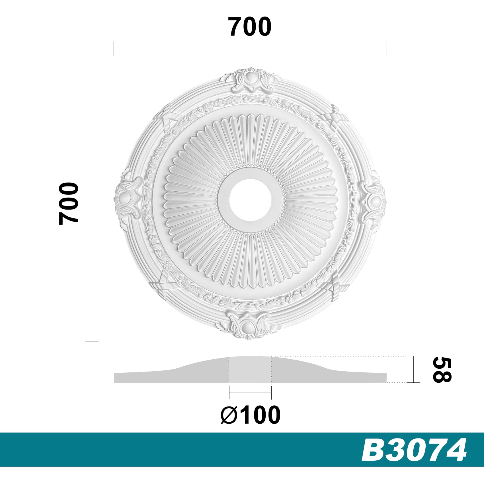 HEXIM Perfect rosette stucco - grand choix de rosettes de plafond en HEXIM Perfect rosette stucco - grand choix de rosettes de plafond en
