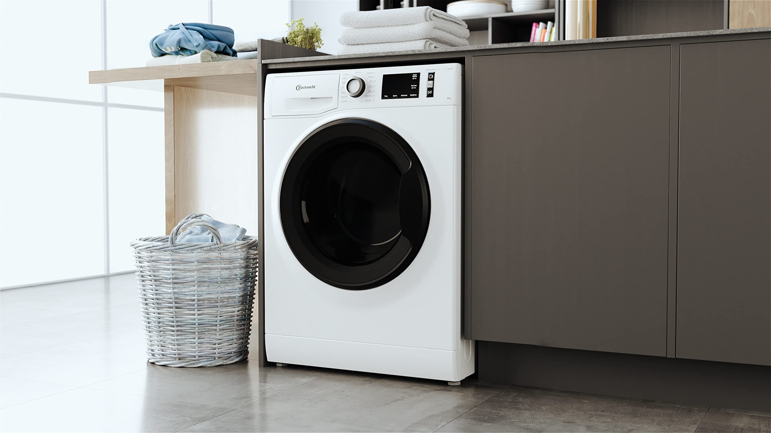 Bauknecht W Active 8A Frontlader Waschmaschine 8kg Dampf Programme Steam Hygiene Option Energieeffizienzklasse A ProSilent-Motor