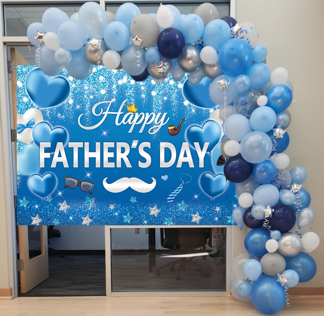 Happy Father’s Day Fotohintergrund – 2,1 X 1,5 M, Mit Krawatten & Brille Design (Polyester, Faltbar)