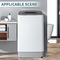 Vista 8 de Winado Lavadora completamente automática, lavadora portátil de carga superior de 17.6 libras con bomba de drenaje, 10 programas de lavado, 8 niveles