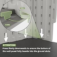 Vista 8 de Patiowell 8x12 FT Outdoor Storage Shed, Plastic Shed Resin Garden Shed with Floor & Window & Lockable Door for Patio Furniture, Backyard Tools