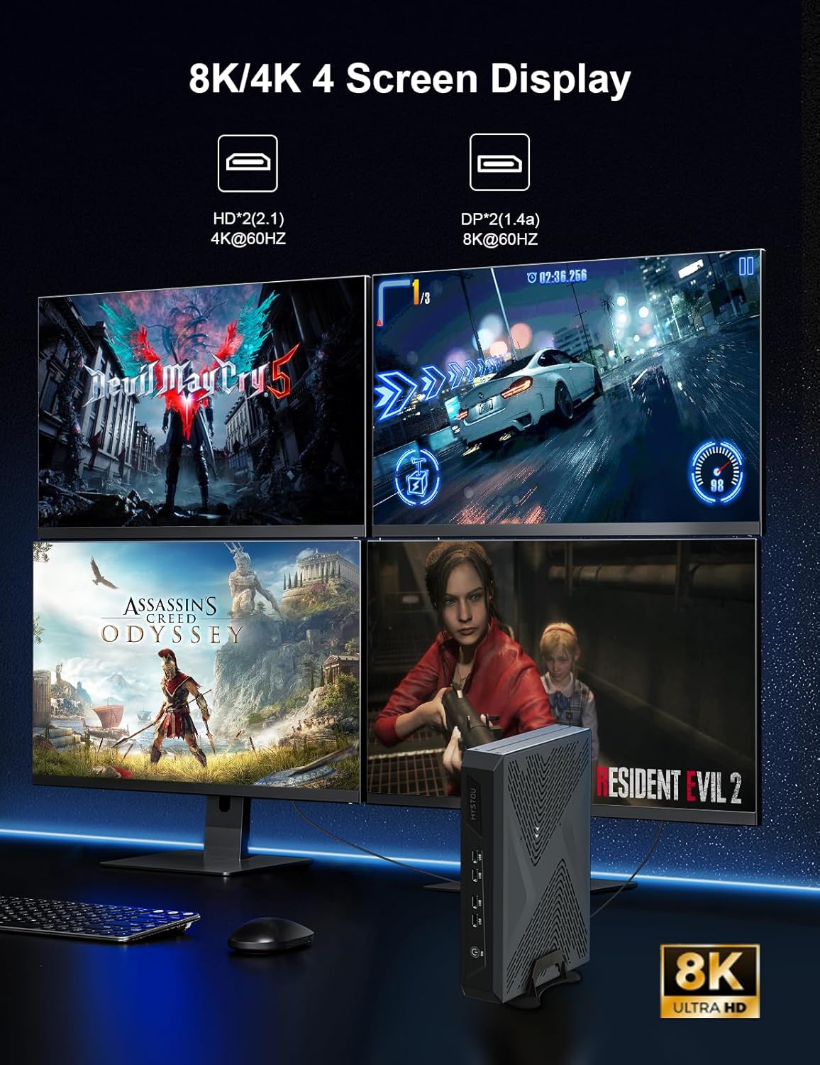 HYSTOU Mini Gaming PC I7: 64GB DDR4 Ram 1TB NVMe SSD Mini PC I7 13700H Mini Gaming PC with Nvidia RTX 3050 Graphics Card