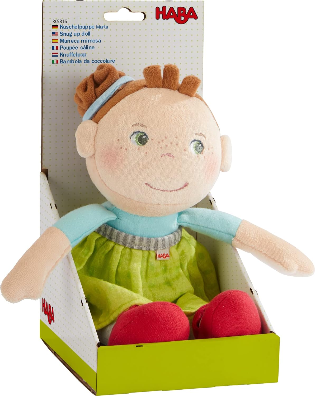 HABA Marta 305816 Cuddly Doll Soft Rag Doll for Babies from 6 Months, Birth or Christening