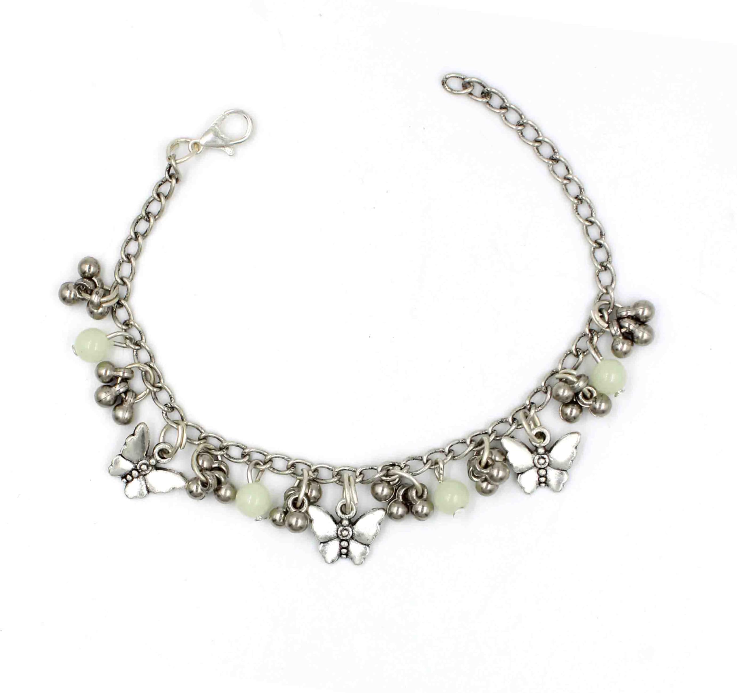 See full amazon price history chart for GURJARI JEWELLERS Glow In The Dark Beads Buterfly Charm Bracelet With Oxidised & Radium Beads For Girls GURJARI JEWELLERS Glow In The Dark Beads Buterfly Charm Bracelet With Oxidised & Radium Beads For Girls (B0CZS1GNT4) Amazon Price History, Amazon Price Tracker