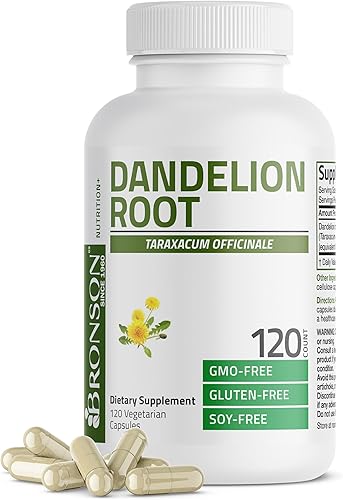 Bronson Suplemento de extracto de diente de león de alta potencia, apoya la buena salud y el bienestar en general, hierba diurética tradicional, sin