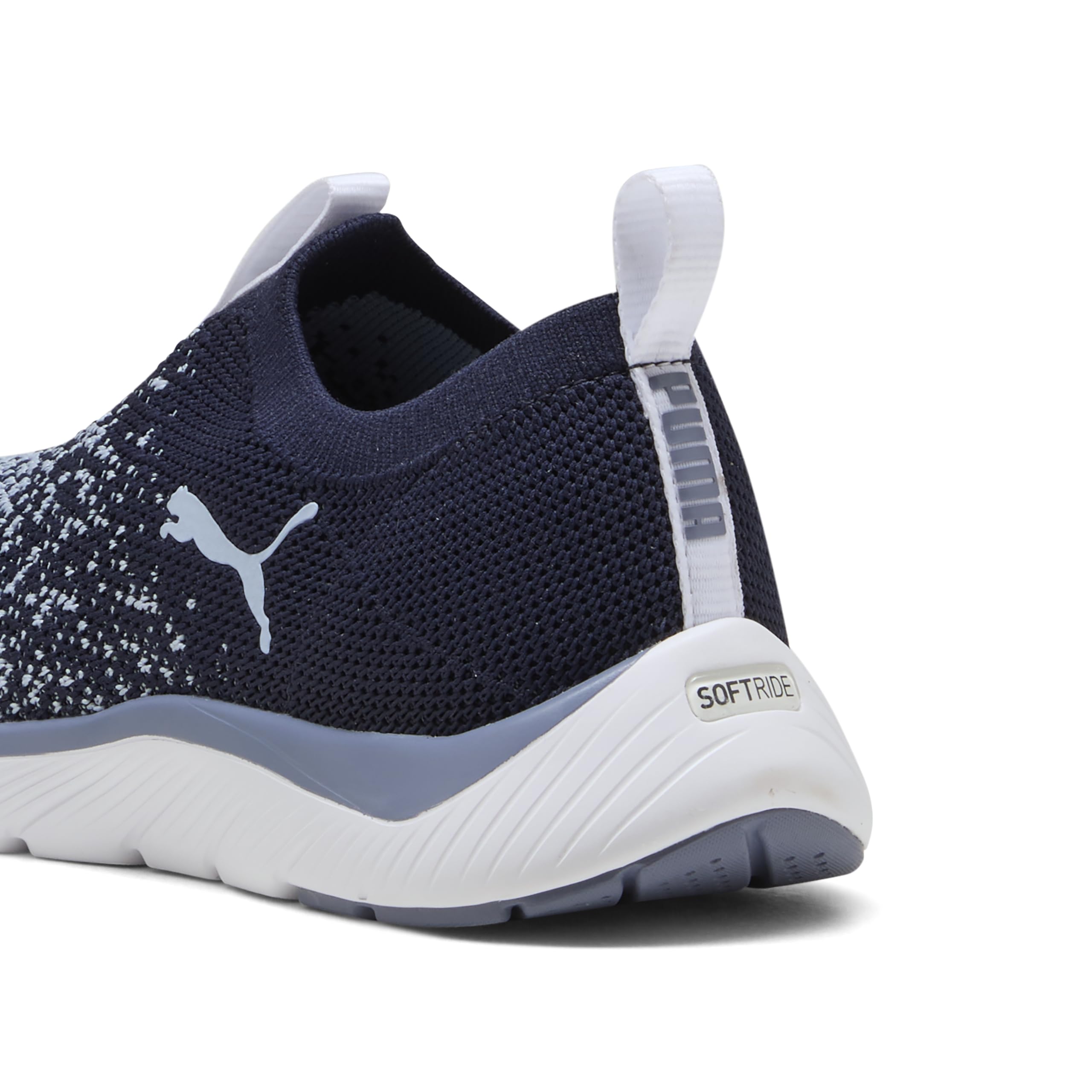 PUMA Damskie buty SOFTRIDE REMI Slip-ON Knit WN's Road Running Shoe, granatowe-Snow Mountain Niebiesko-szare niebo, 44 EU, Puma Granatowy śnieg góra niebieski szary niebo, 40.5 EU