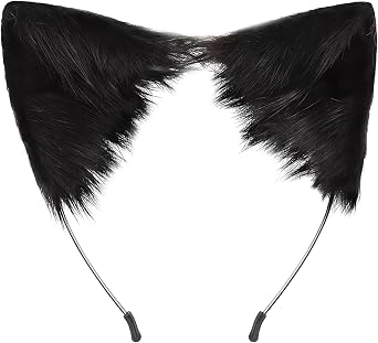 ZEYER Fox Cat Ears Headband for Women Girls Grey Handmade Exquisite Headwear Costume Accessories