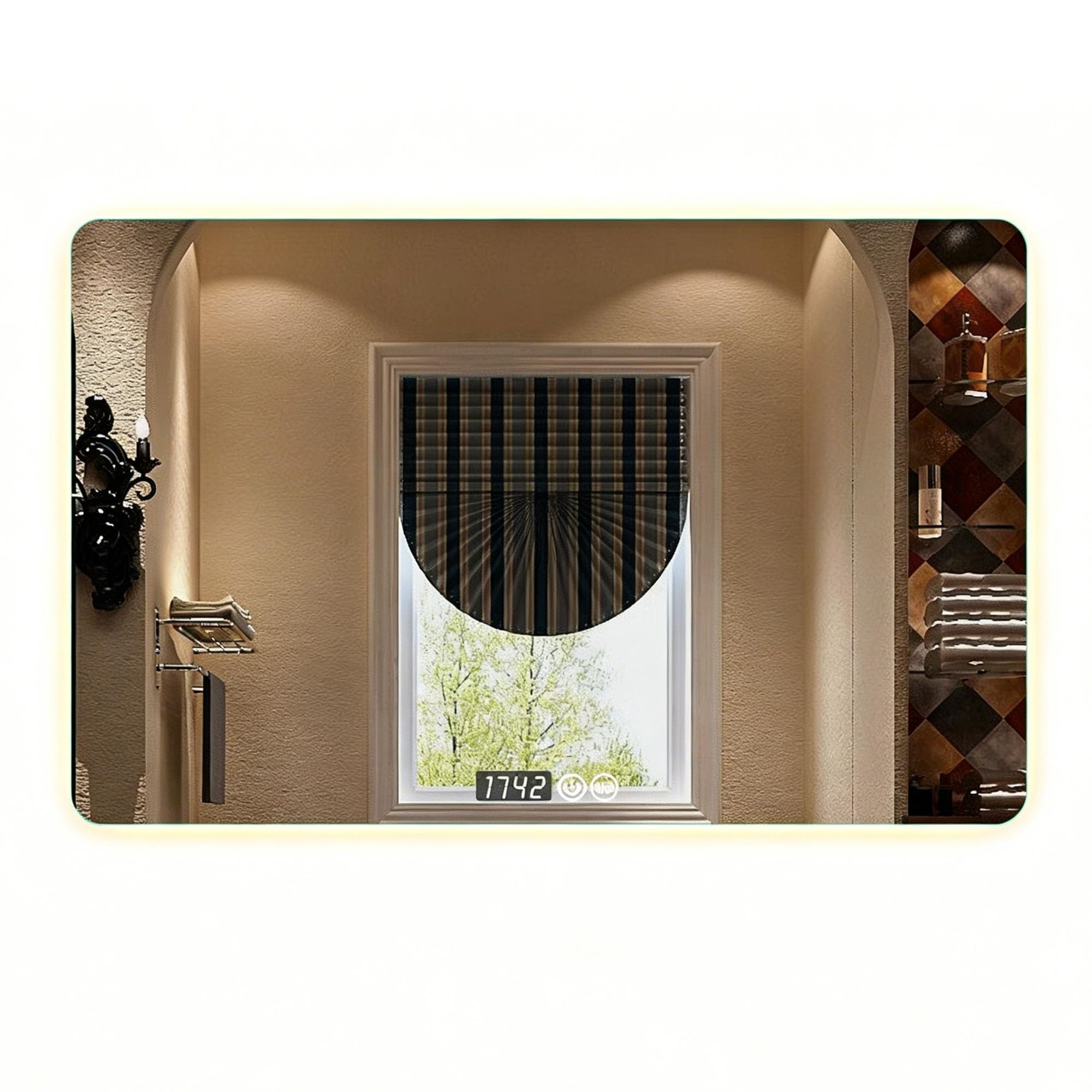 Zlthraustic Bathroom Mirror with LED Lights, Illuminated Wall Mounted Smart Mirror with Anti-Fog Touch Control, Dimmable, IP44 Waterproof(60x80cm)