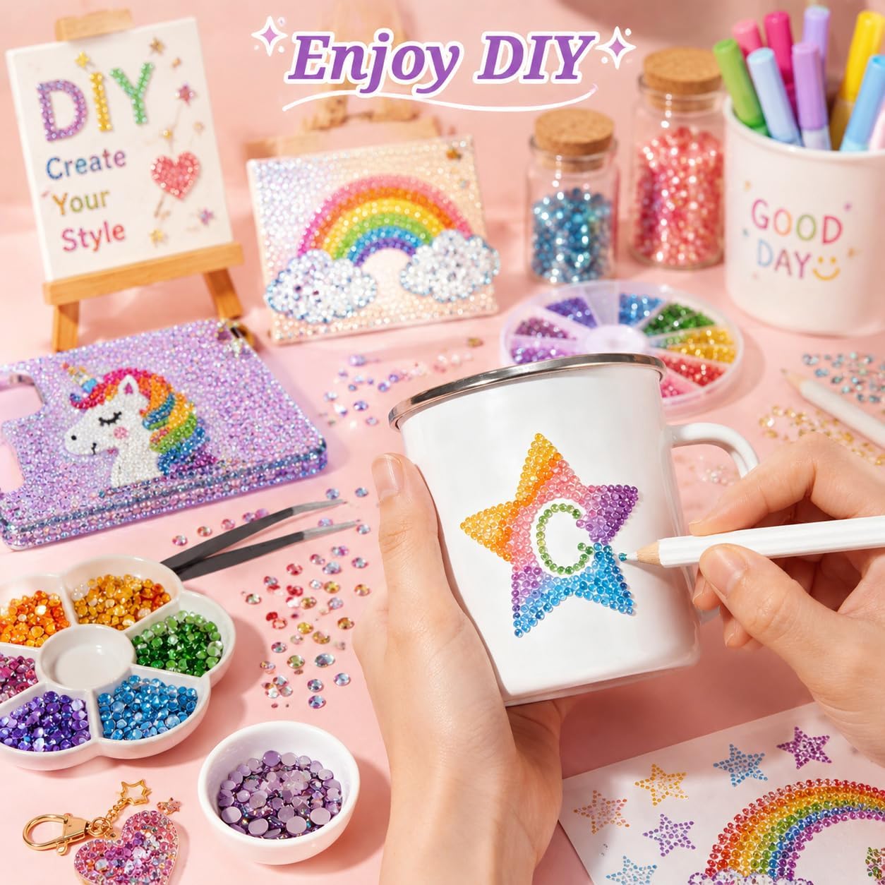 Rhinestones for Bedazzling Kit, 40000Pcs Multi-Color 3mm Resin Flatback Gems with 4Pcs 15ml B7000,Bedazzled Crystal for DIY Crafts Clothing Nail Art Makeup