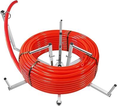Heavy Duty PEX Pipe Decoiler, Multi-function Foldable pipe Dispenser, Under Floor Heating Pipe Decoiler for Steel Rope, Water Tube, Cable Uncoiler and Coil Feed