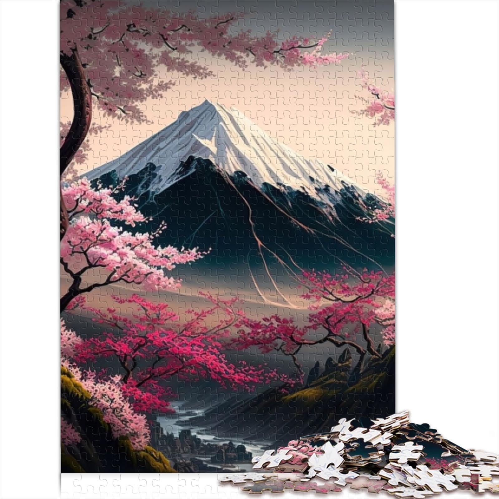 Fiori di ciliegio del Monte Fuji Puzzle in Legno 1000 Pezzi Adulti E