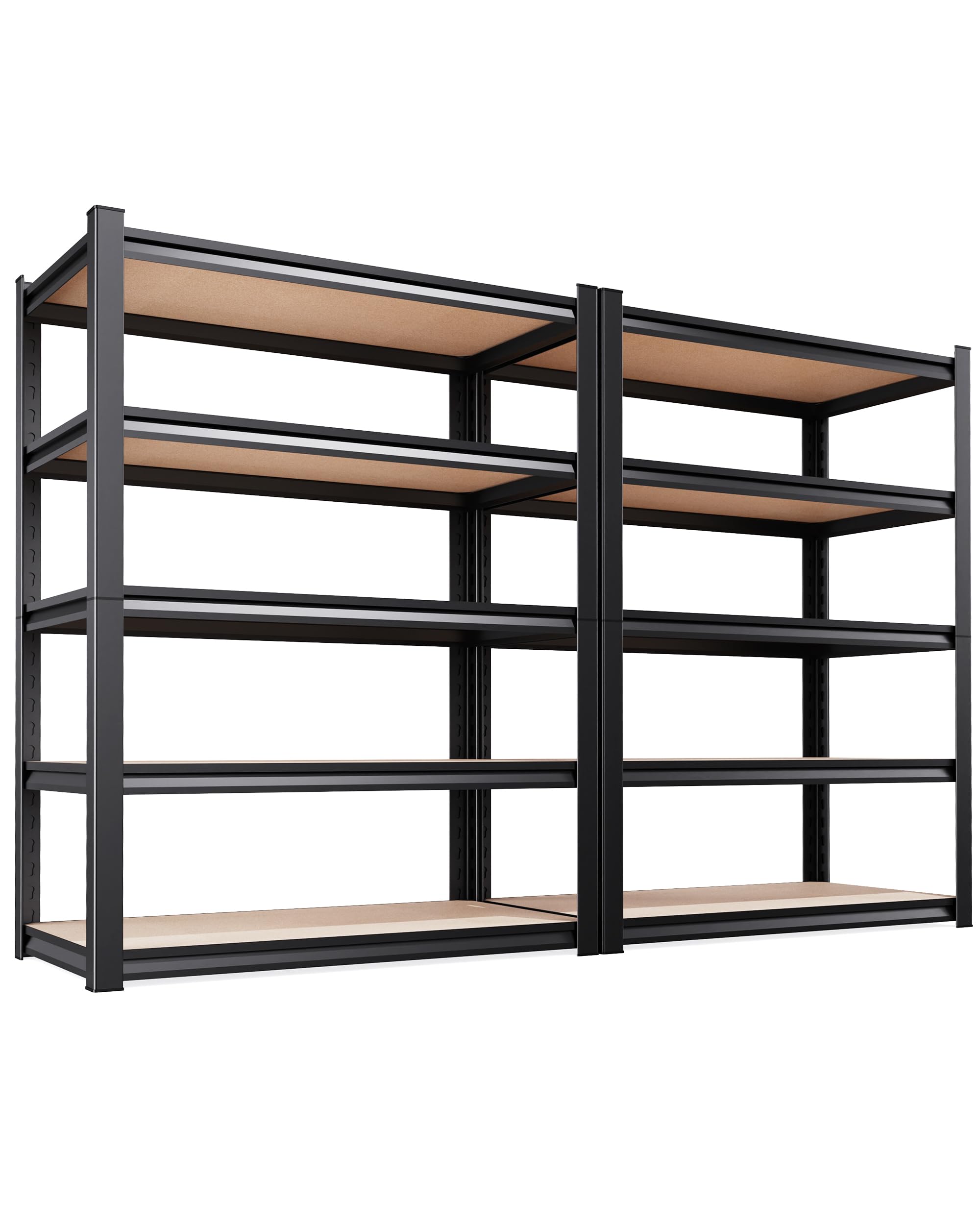 2-Pack Heavy Duty Garage Shelving for Whole Home, Warehouse &amp; Workshop Organization, 71" H x 35" W x 15.7" D Adjustable 5-Tier Metal Storage Rack for Tools, Storage Bins &amp; Bulk Items