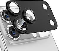 Vista 24 de Tensea Protector de lente de cámara para iPhone 16 Pro/iPhone 16 Pro Max/iPhone 15 Pro/iPhone 15 Pro Max, cubierta de vidrio templado de aleación