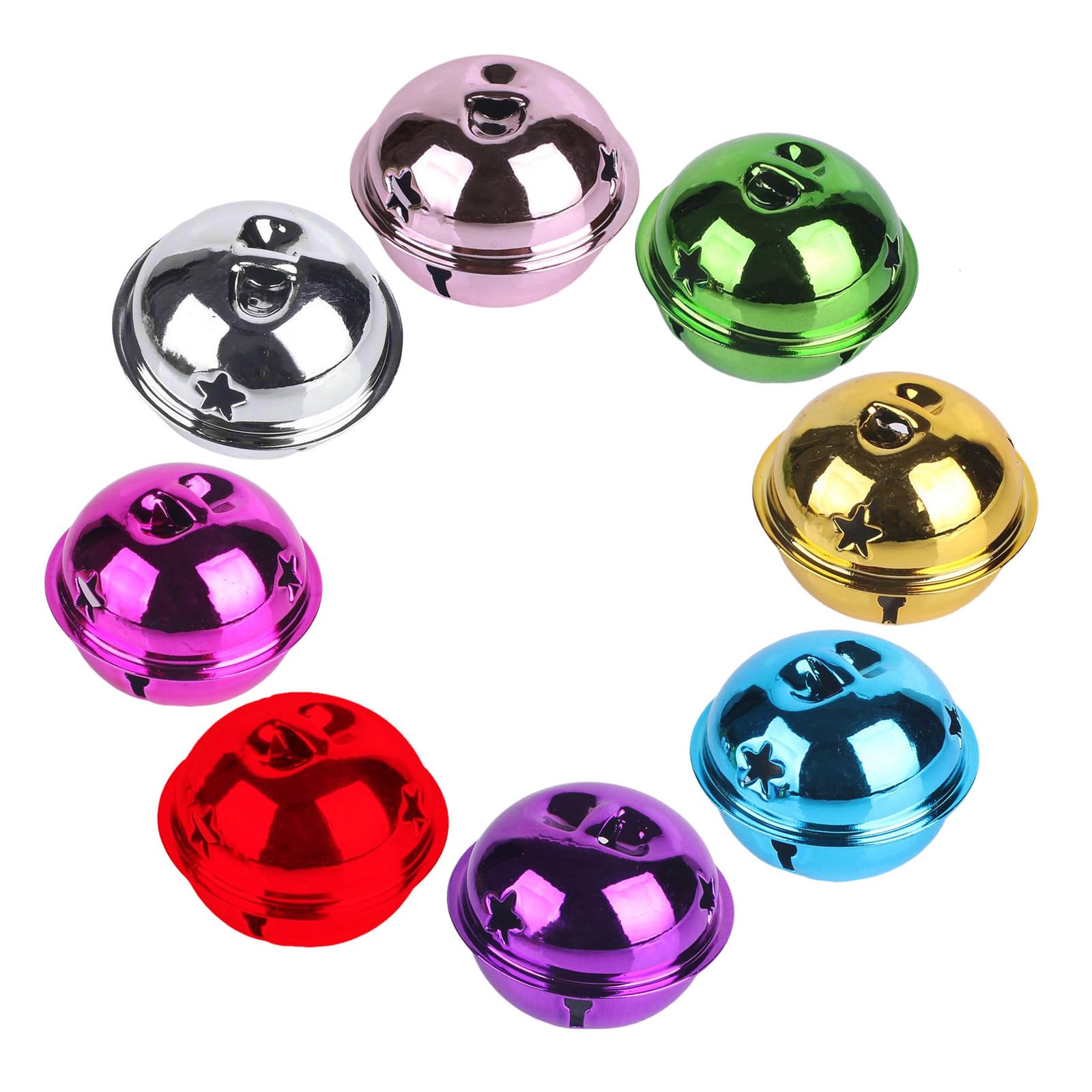 20Pcs Colorful Christmas Bells, Metal Round Bells, 30mm Bright Colors Jingle Bells for Crafts Christmas Wind Chimes Jewelry Ornaments Holiday Home Party Decoration