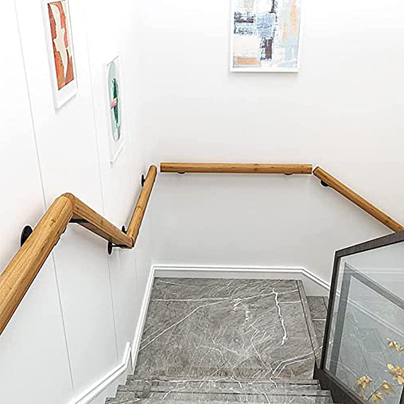Barre de soutien escalier pour personnes âgées et handicapées en bois