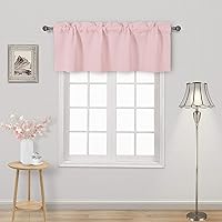 Vista 57 de DWCN Cenefa opaca para cocina, con bolsillo para barra, cortinas para ventana, sala de estar/sótano, 52 x 18 pulgadas de largo, 1 panel, azul oscuro