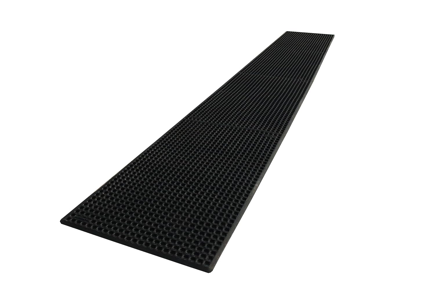 Rhino Mats, K-Series Comfort Tract Anti-Fatigue Drain-Thru Beveled Floor Mat, Drainage Non-Slip Grease-Resistance for Kitchen, Restaurant, Pool, Gym, Bar or Patio (Black, 3' x 20' x 0.5")