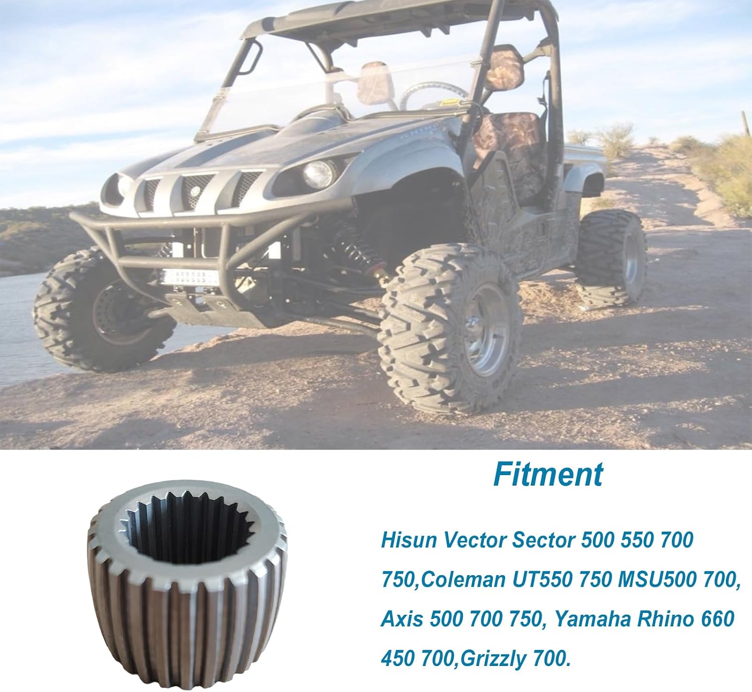 QYMOTO Rear Differential Drive Shaft Coupler for Hisun Vector Sector 500 550 700 750,Coleman UT550 750 MSU500 700, Axis 500 700 750, Yamaha Rhino 660 450 700,Grizzly 700