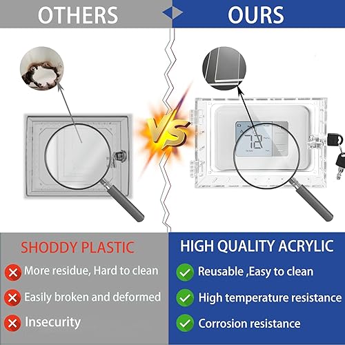 Miniatura 10 de Young Dance Caja de bloqueo universal de combinación de termostato, protector de termostato grande transparente para termostatos de pared, cubierta