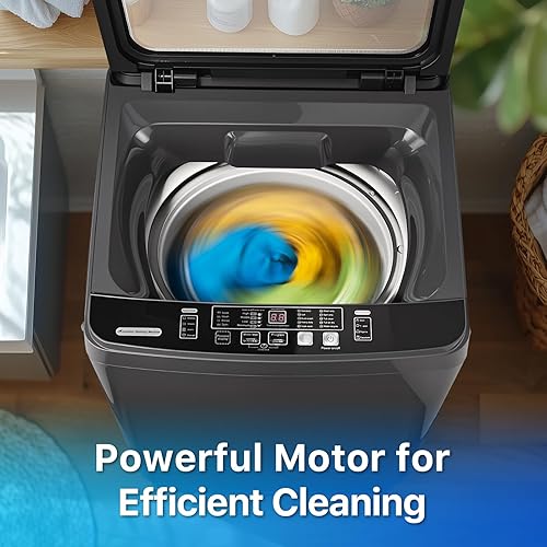 Miniatura 5 de Lavadoras portátiles de 27 libras con lavadora de ropa automática completa y giratoria combinada con 10 programas y 8 niveles de agua, secadora