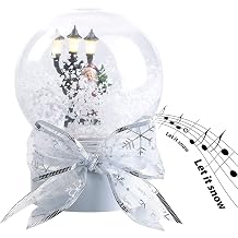 infactory Snow Globes Snow Globe with Singing Santa Claus Touch Active LED Lantern Snow Globe with Music and Light Illuminated Snow