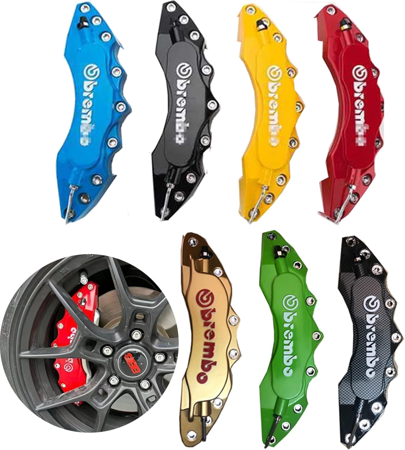 Use Screws Universal ABS Plastic Car 3D Disc Brake Caliper Covers with