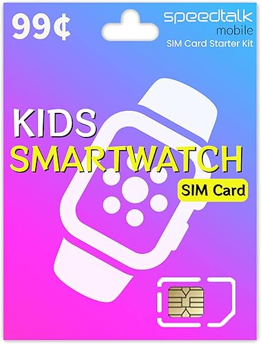 SpeedTalk Mobile Kit de inicio de tarjeta SIM Smartwatch - Triple Cut 3 en 1 Simcard estándar, micro, nano para relojes inteligentes y wearables 4G