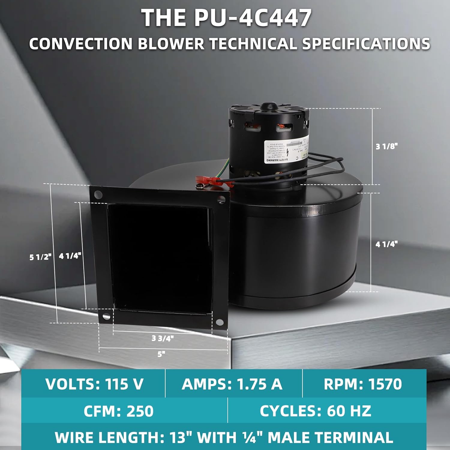 PU-4C447 Convection Blower for Englander & England 25-PDV, 55-SHP22, 55-TRP22 Pellet Stove, 2002-Present