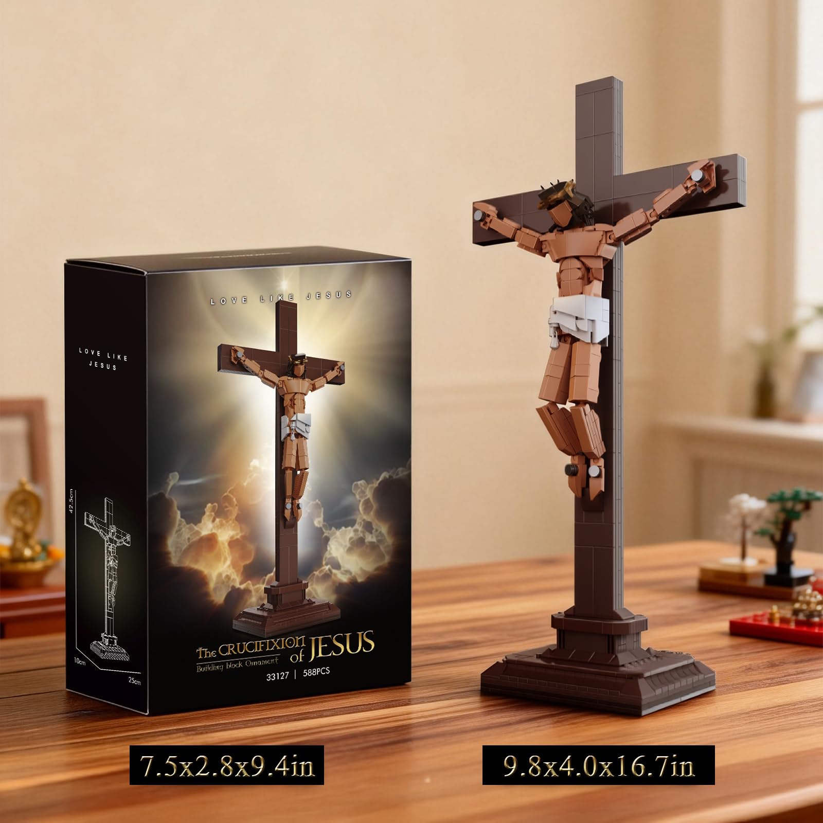 Amazon.com: Vziimo Cross Jesus Building Set, Little Jesus