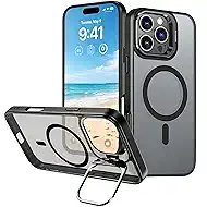 SNZ for iPhone 16 Pro Case with Invisible Stand, Compatible with MagSafe, Frosted Matte Back, Shockproof and Scratch-Resistant, 6.3 inch