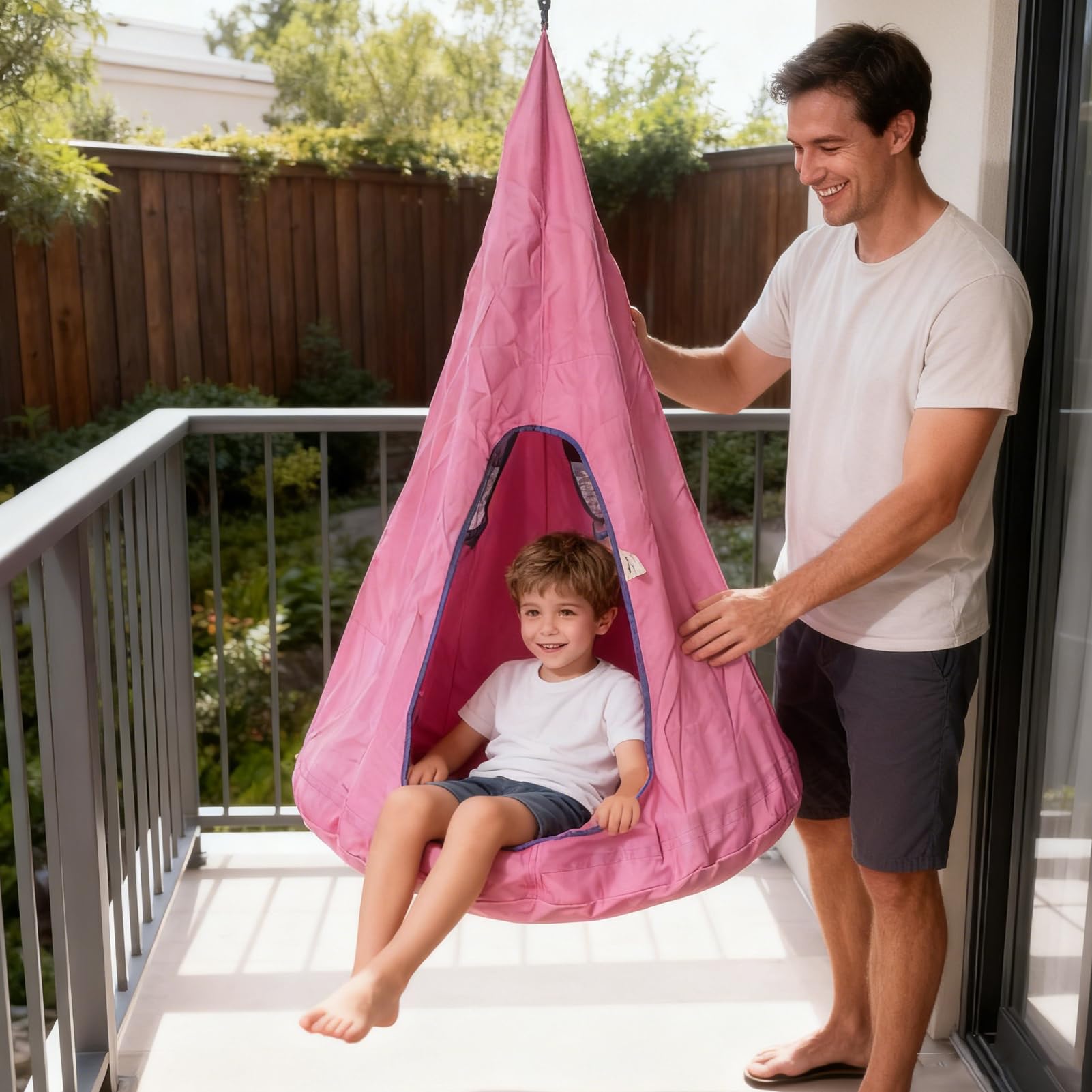 Hamaca Pod Infantil Con Cojín y Soporte 150kg