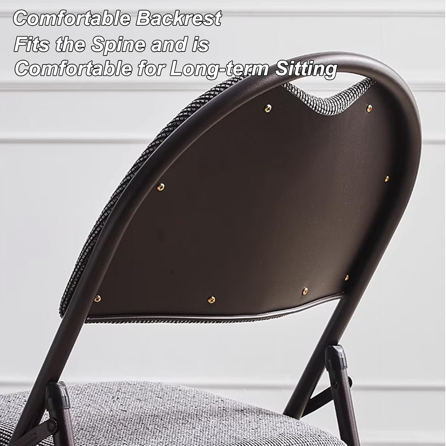 Padded Folding Chair with Non-Slip Feet, No Assembly Required - Ideal for Events, Dining, Office Use - Dark Grey, Portable & Comfortable Seating Solution