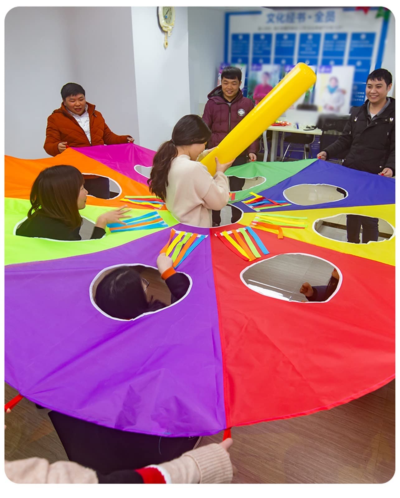 Juego de paracaídas con agujeros, juego de entrenamiento de agilidad para niños, juego de paracaídas de lágrima, paracaídas
