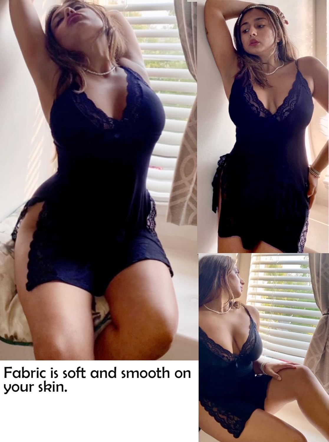 Avidlove Women's Lingerie Sexy Nightwear Spaghetti Strap Nightgown Babydoll Chemise - Image 2