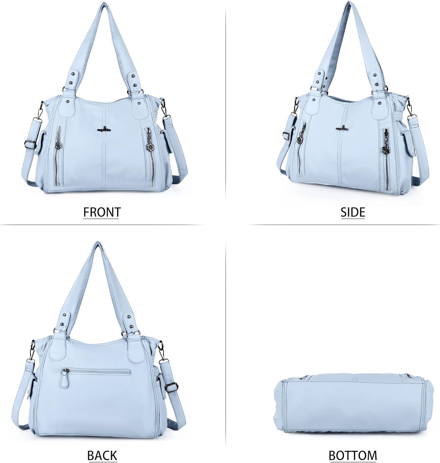 Angel Kiss Handbags for Womens Top-Handle Hobo Purse Roomy Casual Shoulder Bags PU Tote Satchel Purse for Women - Image 4