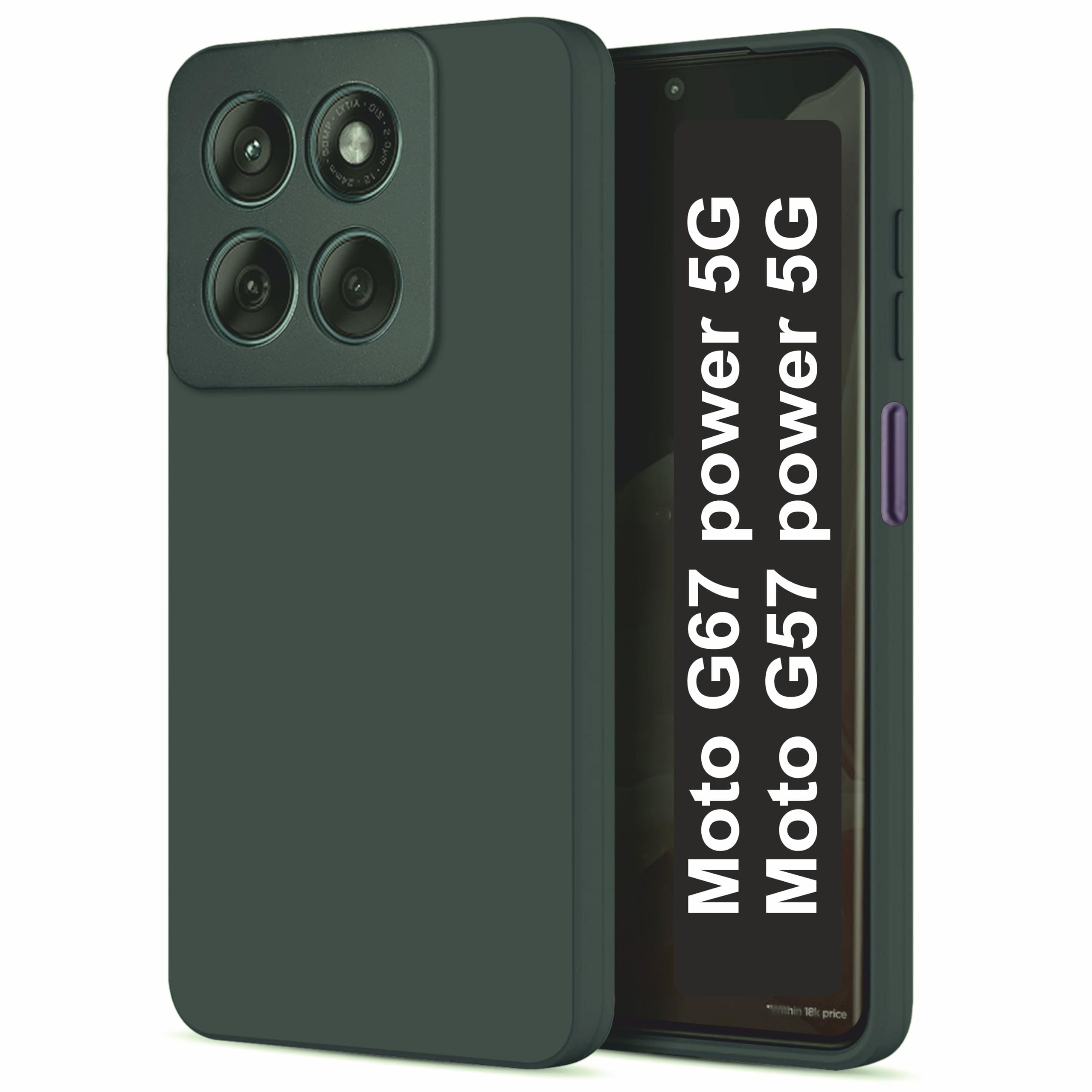 Silicone Back Cover Case for Motorola G67 Power 5G | Soft Micro-Fibre Lining Inside | Camera Protection Bump | Shockproof Back Cover Case for Moto G67 Power 5G (Green)-image-26