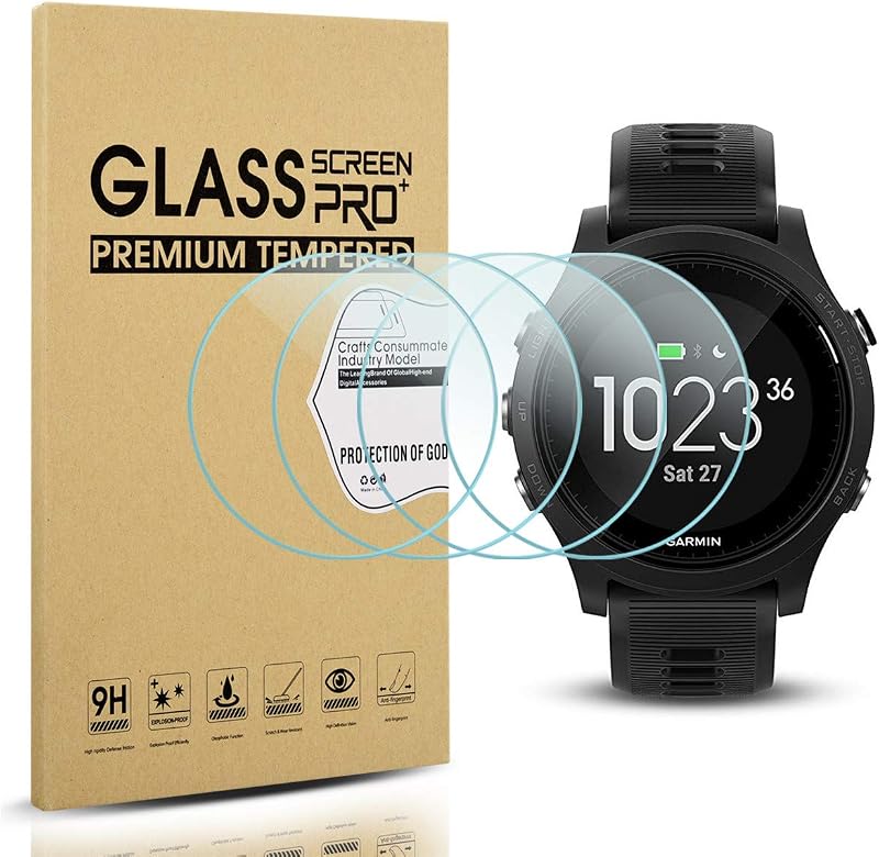 Diruite 4-Pack for Garmin Forerunner 935 Screen Protector, 2.5D 9H Hardness Ultra-Thin Tempered Glass Screen Protective Film [Anti-Scratch]