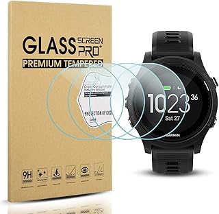 Diruite 4-Pack for Garmin Forerunner 935 Screen Protector Tempered Glass for Forerunner 935 [2.5D 9H hardness] [Anti-Scratch] [Bubble-Free]