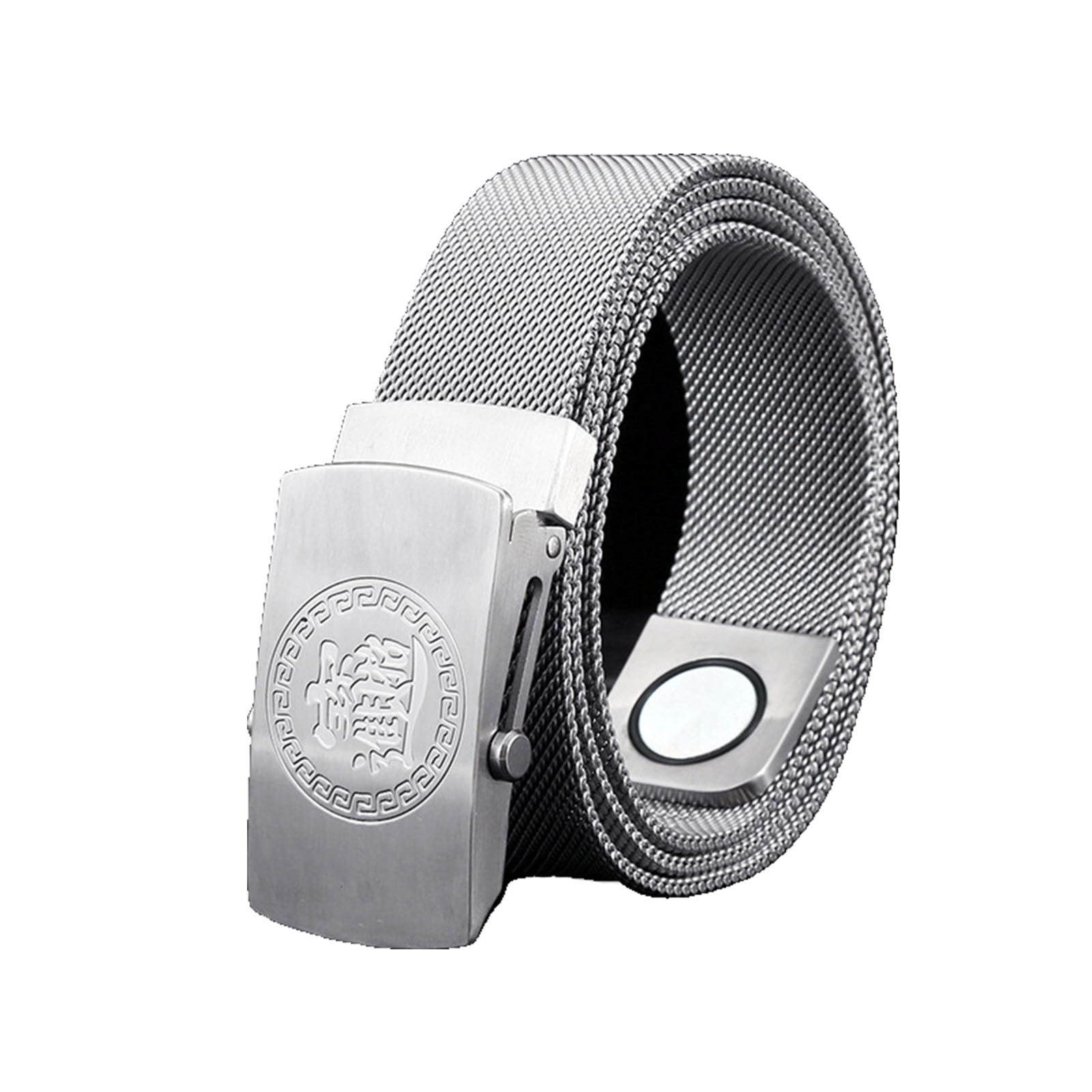 BDAYEK Men's Belt Stainless Steel Men's Belt Metal Braided Non-Leather With Fashionable Automatic Buckle(Sier C,110Cm/43.3'')
