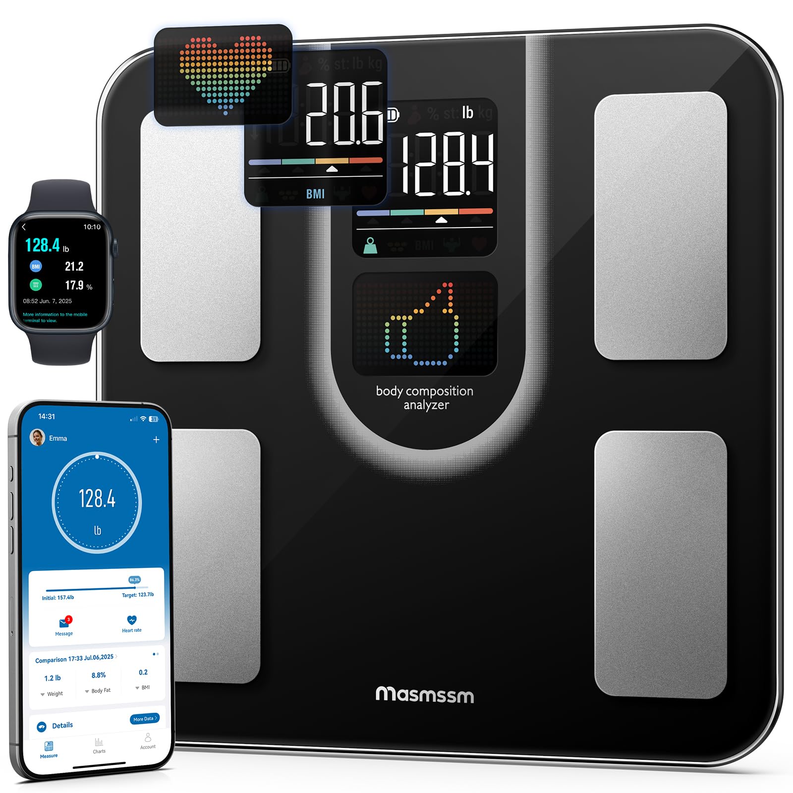 Person standing barefoot on the Masmssm Smart Scale