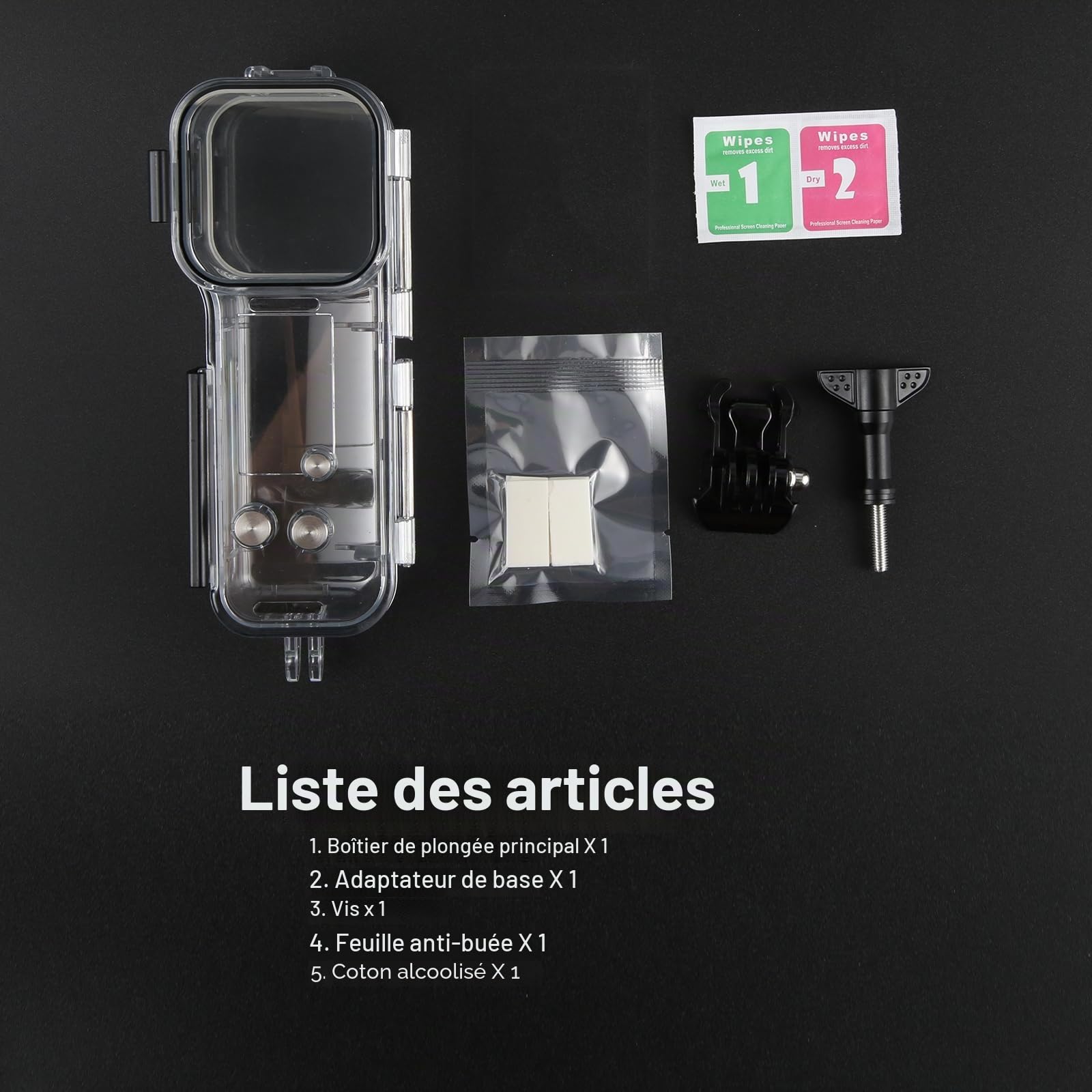 Valise de plongée pour DJI Osmo Pocket 3 Boîtier étanche à l'eau, Valise de plongée, Housse de Protection pour Osmo Pocket 3 Sports, Accessoire pour caméra d'action, 45 m, Transparent
