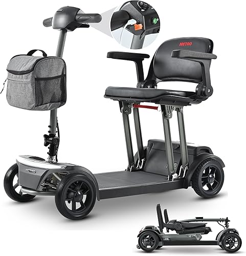 Miniatura 2 de Patinete eléctrico de movilidad para adultos, movilidad de 4 ruedas, peso máximo de 265 libras, aprobado por línea aérea para silla de ruedas