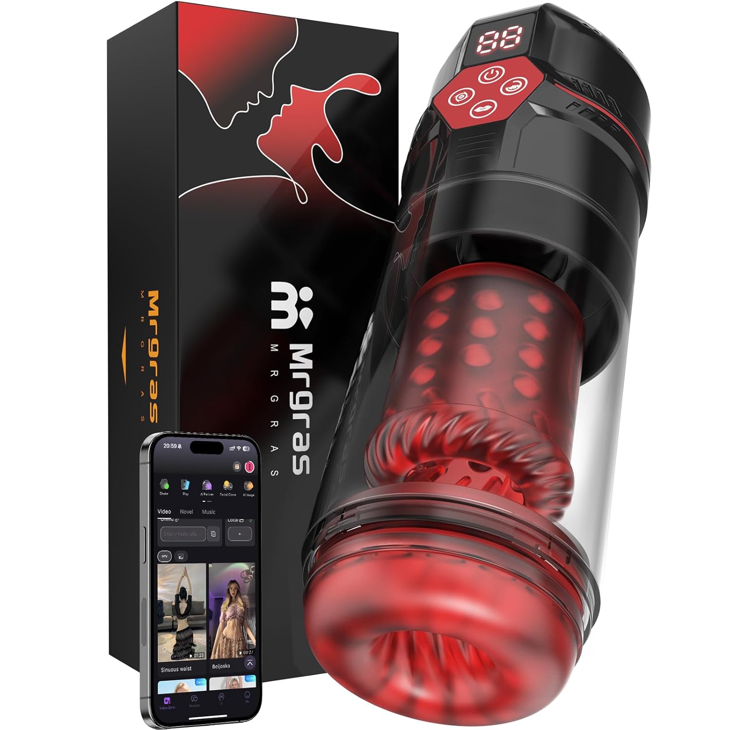 Male Masturbator Penis Pump - AI Sync Male Sex Toys for Men with 12 S Vacuum Pump 7