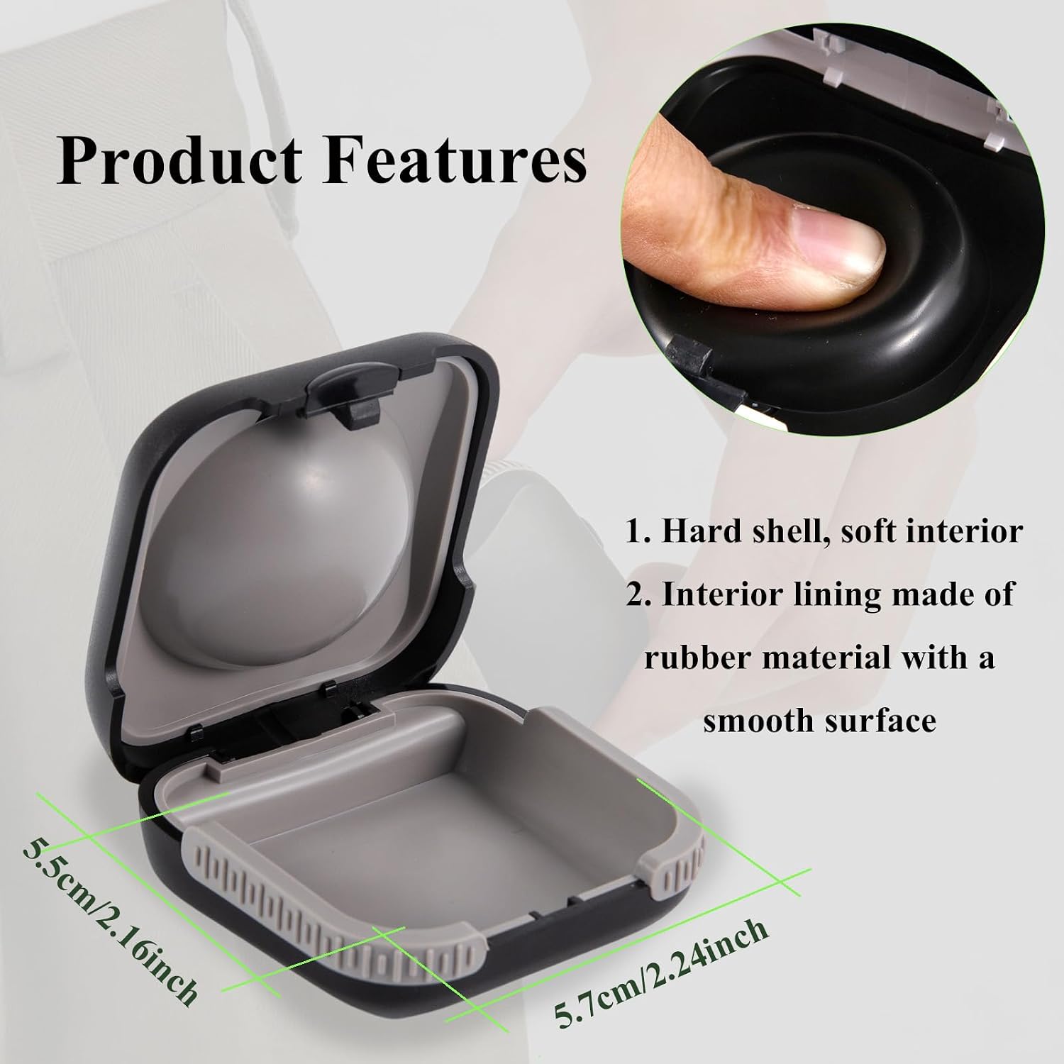 2 Pcs Hearing Aid Storage Case, Hard Shell Small Splash-Resistant Portable Box, External 2.36" × 2.36" × 0.98" Cushioned Interior for ITE, RIC, CIC Hearing Aids, Shock-Absorbent & Sturdy (Black)