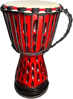 RUOSWTE African Drum, Djembeï¼ŒBongo Congoï¼ŒGoatskin Drum Top, Mahogany Hand Carved - Not Made in China