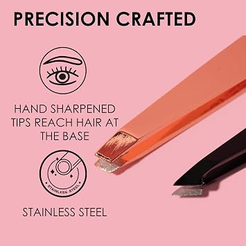 JAPONESQUE Tweezers Set 2 Pack; Precision Slant Tip & Pointed-Slant Tip